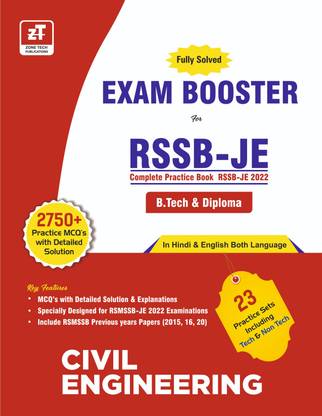 RSSB-JE Exam Booster with 2750+ Fully Solved Questions of 23 Practice Sets for CIVIL Engineering (RSMSSB Junior Engineer-JEn)  - Civil Engineering Exam Booster for RSSB JE Exam with 2750 + MCQ Questions