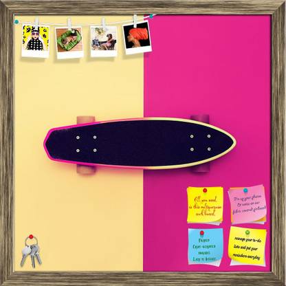Artzfolio Skateboard On Colorful Background Notice Pin Board Soft Board with Push Pins Cork Bulletin Board
