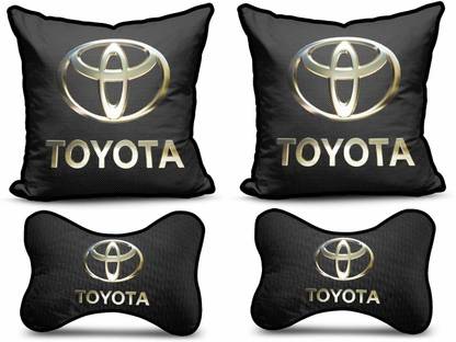 kioni Black Polyester Car Pillow Cushion for Toyota