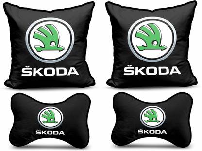 kioni Black Polyester Car Pillow Cushion for Skoda