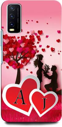 GRAFIQE Back Cover for Vivo Y20i AJ, A LOVE J, J LOVE A, A LETTER, J LETTER, AJ NAME