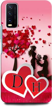 GRAFIQE Back Cover for Vivo Y20 DH, D LOVE H, H LOVE D, D LETTER, H LETTER, DH NAME
