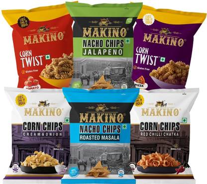 MAKINO Cornax (2 Nacho Chips, 2 Corn Chips, 2 Corn Twist) Nachos