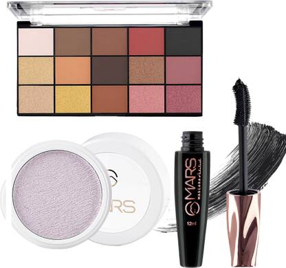 MARS Care Your Looks Makeup Combo Bundle With Eyeshadow, Highlighter & Mascara (GC1736)