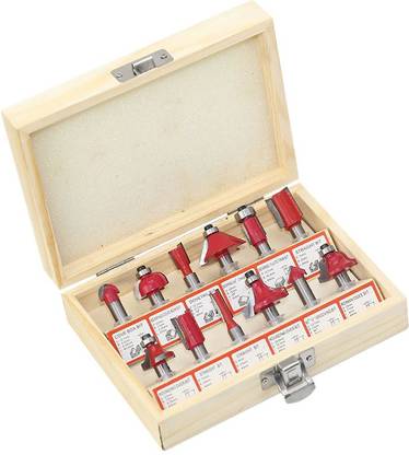 uptodateprouducts 12Pcs 8mm Router Bit Set Shank Tungsten Carbide Rotary CNC Tool Wood