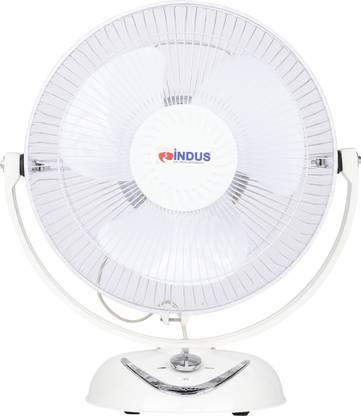 Indus High Speed Table Fan with Copper Winding (12 Inch, 300 mm, White) 304.8 mm 3 Blade Table Fan