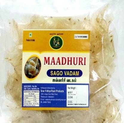 Sreevidhya food products Maadhuri Sago Vadam Fryums
