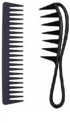 E-DUNIA 2 Pcs of Professional Hair Styling Brush Comb and Salon Wide Teeth Shark Comb