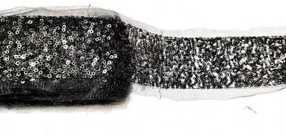 BALA Sequin Lace BA0223 Sequin Border for, Sarees, Blouses, Dupattas,Art and Craft,Pack of 2mtr (Black) Lace Reel