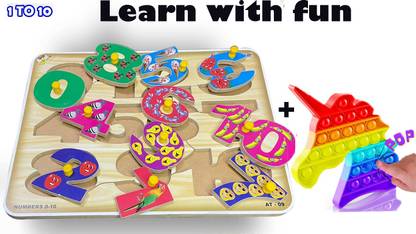 SHALAFI Creative Learning Toy Math Counting Board Game Puzzle & Cube +Pop It Bubble Toys