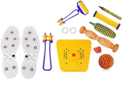 Acufit ACU212 Acupressure Tools Kit Combo With Bio - Magnetic Power Mat With Magnetic Shoe Sole For Stress And Pain Relief Acupressure Tool Kit Massager