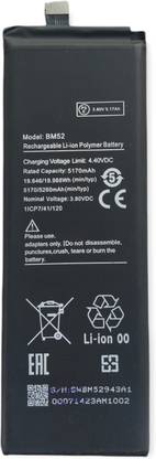 FULL CELL Mobile Battery For  Xiaomi Mi Note 10 Lite , M2002F4LG , M1910F4G