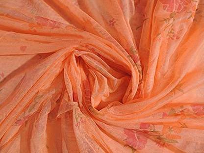 Vachi Polyester Adults Washable M N_7 Feet X 8 Feet_Orange Mosquito Net