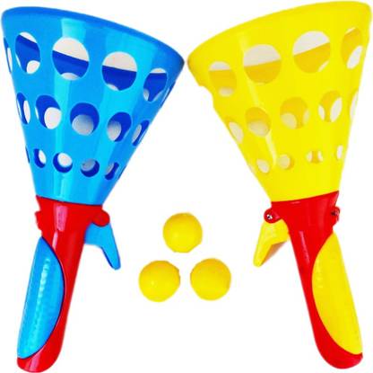 Pleasure Treasure Click and Catch Twin Ball Game Toys Set, Pop & Catch Ball with 3 Balls in Pack
