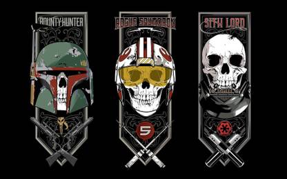 BABA FETT DARTH VADER FAN ART LUKE SKYWALKER SICIENCE FICTION STAR WARS WALLPAPER ON HI QUALITY LARGE PRINT 36X24 INCHES Photographic Paper