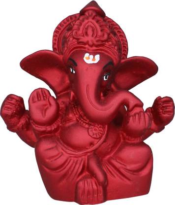 Om ssvmb9 Ganesha Statue For Car Dashborad Ganesh Idols (7x3x6)(Dark Maroon Colour) Decorative Showpiece  -  7 cm