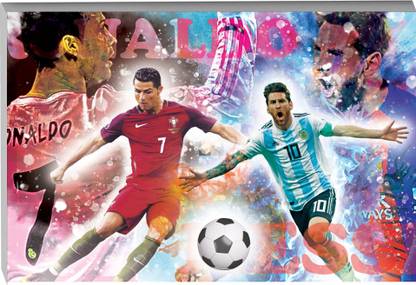 Ordershock 45.72 cm Football Player Ronaldo Jersey with Lionel Messi Self Adhesive Sticker