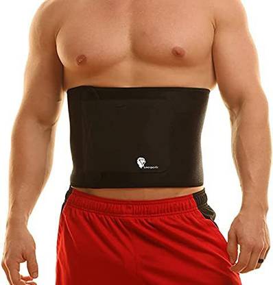 Leosportz Waist Trimmer Sauna Ab Belt for Women & Men - Waist Trainer Stomach Wrap Back / Lumbar Support
