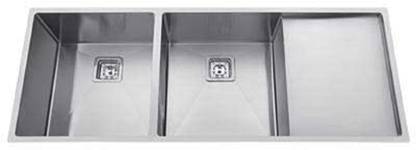 COOTER 45" x 20" x 10" HANDMADE Double Bowl WITH DRAIN BOARD 304 GRADE STAINLESS STEEL KITCHEN SINK Vessel Sink