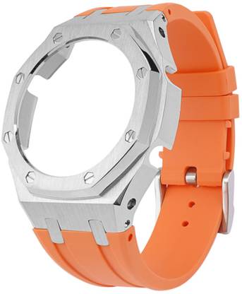 DREAM WATCHES Mod Kit for Casio G-Shock GA2100 & GA-2110 Watches Rubber Strap Casioak (Orange) 20 mm Rubber Watch Strap
