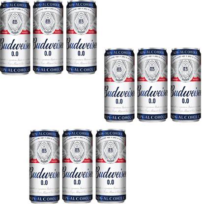 Budweiser 0.0 NON-ALCOHOLIC TIN PACK OF 9 Tin