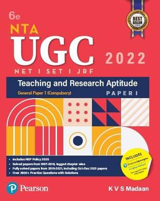 UGC NET /SET/JRF Paper 1 Teaching And Research Aptitude - 2019- 2021 Fully Solved Papers Including Oct- Dec 2021 | Includes National Education Policy 2020| Sixth Edition| By Pearson Paperback – 1 January 2022