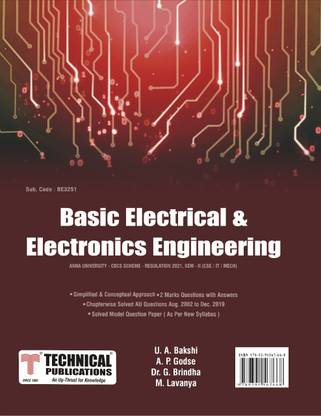 Basic Electrical and Electronics Engineering for Anna University R21 CBCS [SEM II (CSE/IT/Mech.)] (BE3251)