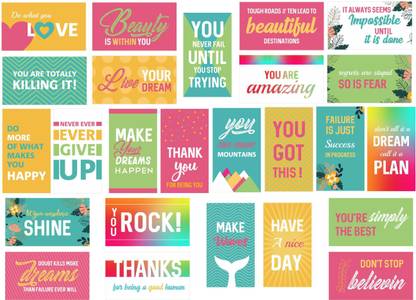 svm craft Mini Motivational Quote Postcards / 25 Inspirational Postcards Greeting Card