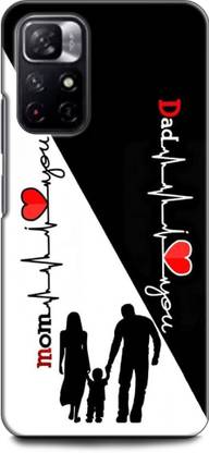 WallCraft Back Cover for REDMI Note 11T 5G MOTHER, MAA, FATHER, LIFE LINE, I LOVE MY MOM DAD