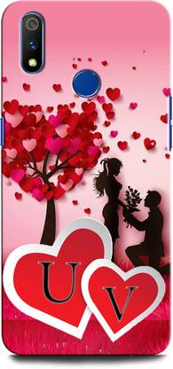 GRAFIQE Back Cover for Realme 3 UV, U LOVE V, V LOVE U, U LETTER, V LETTER, UV NAME