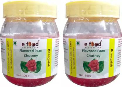 E Food Factory Rosegulab Flavored Paan Chutney 100g In Pet Jar each Pack of 2 Chutney Paste