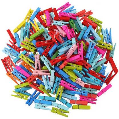 Dabster WOODEN CLIPS /CLOTH PEGS (SMALL, 50 PCS) Wooden Cloth Clips
