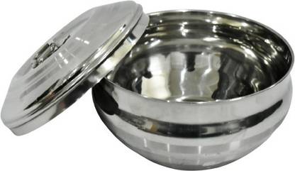 Sonanshi Stainless Steel Belly Shape Roti Dabba/Katordan/Storage Containers with Lid  - 550 स्टील यूटीलिटी कंटेनर