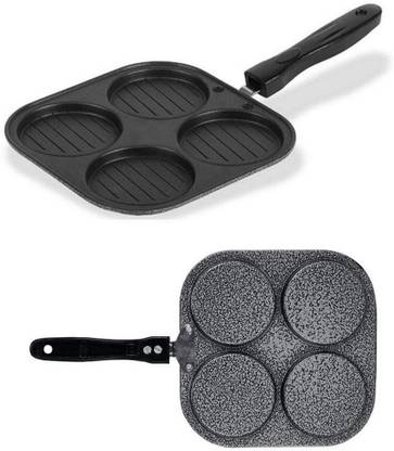 Masox Store Multi Snack Maker 4 in 1 Mini Pancake Maker,Mini Crepe PAN,Pancake Moulds i-19 Induction Bottom Non-Stick Coated Cookware Set