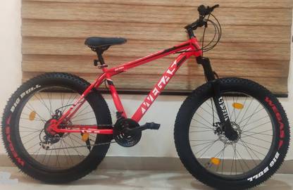 Wegas BIG BULL |FAT BIKE|21 GEAR | DISC BRAKES |FRONT SUSPENSION | WATER DECALS 26 T (inch) Fat Tyre Cycle