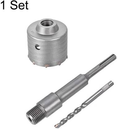 uptotoolsak Hole Drill Bit 75mm Concrete Cement Stone Hole Saw Cutter 150mm Drilling Depth Round Shank with Connecting Rod Drill f