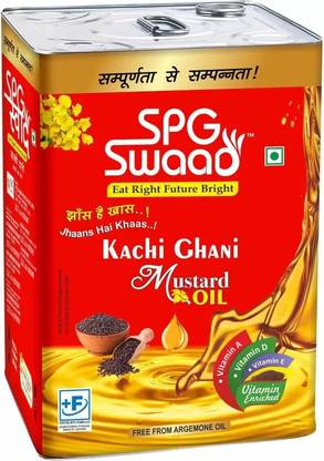 SPG swaad Kachi Ghani Mustard Oil 15 Kg Tin Mustard Oil Tin