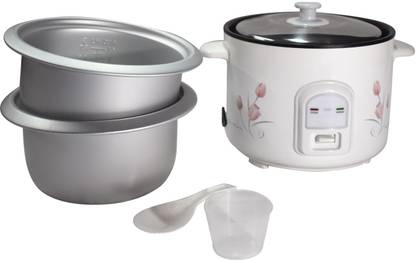 Eslite 700-Watts Electric Rice Cooker with 2 Cooking Pans, Measuring Cup and Rice Scoop Electric Rice Cooker