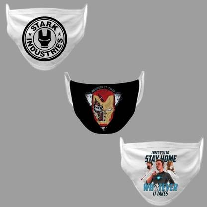ELEGANT FOX Stark printed reusable washable cotton cloths mask Face Shaping Mask  Face Shaping Mask