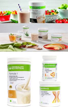 Herbalife Nutrition Formula 1 Banana 500gm + Protein 200gm &Enery drink Afresh Peach 50gm Set of 3 Combo