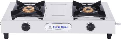 Suryaflame Venus 2 Burners Gas Stove Stainless Steel Manual 2 Year Doorstep Service Stainless Steel Manual Gas Stove
