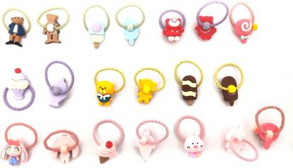 Navani Hair Band with Different Characters for Kids, Girls and Children - 10 Pairs Rubber Band