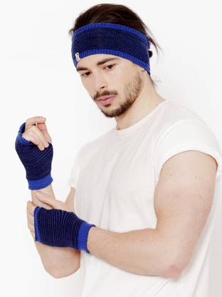 Bharatasya Unisex Sports Set Running Gym Yoga Unisex Cotton Headband and Gloves Head Band