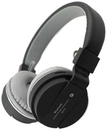 blue seed SH 12 Black Bluetooth Headphone with SD Card Slot Bluetooth