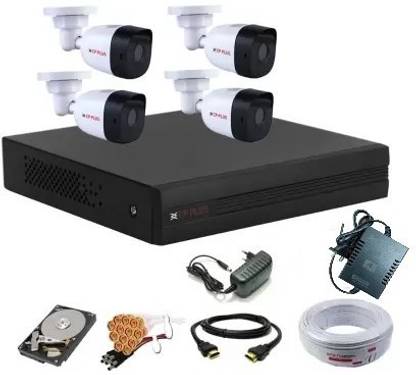 CP PLUS 4-Channel HD DVR 1080p 1Pcs, Outdoor Camera 2.4 MP 4Pcs,1 TB HDD, Full combo set Security Camera