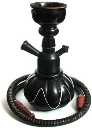 Bezak Kharbuza shaped matt black hookah 8 inch Glass Hookah