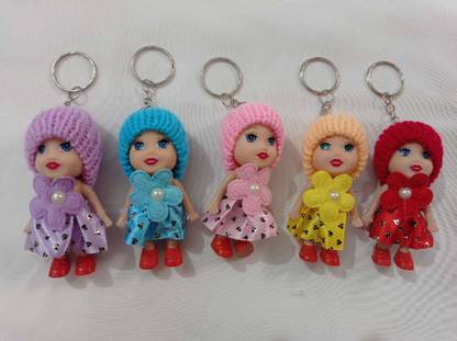 JSBH Mini Dolls Keychains Girls Cute Fluffy Key Ring Unicorn Keychain for Women Bag Key Chain