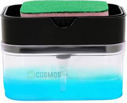 e-Cosmos Smarty Soap Dispenser and Dishwasher Liquid Holder,Through Pump with Free Sponge 350 ml Liquid Dispenser