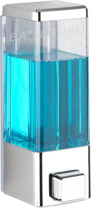 Bath Guru Transparent Wall Mounted Sanitizer Handwash 350 ml Liquid, Soap, Shampoo, Conditioner, Lotion, Gel Dispenser
