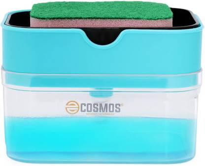 e-Cosmos Smarty Soap Dispenser and Dishwasher Liquid Holder,Through Pump with Free Sponge 350 ml Liquid Dispenser